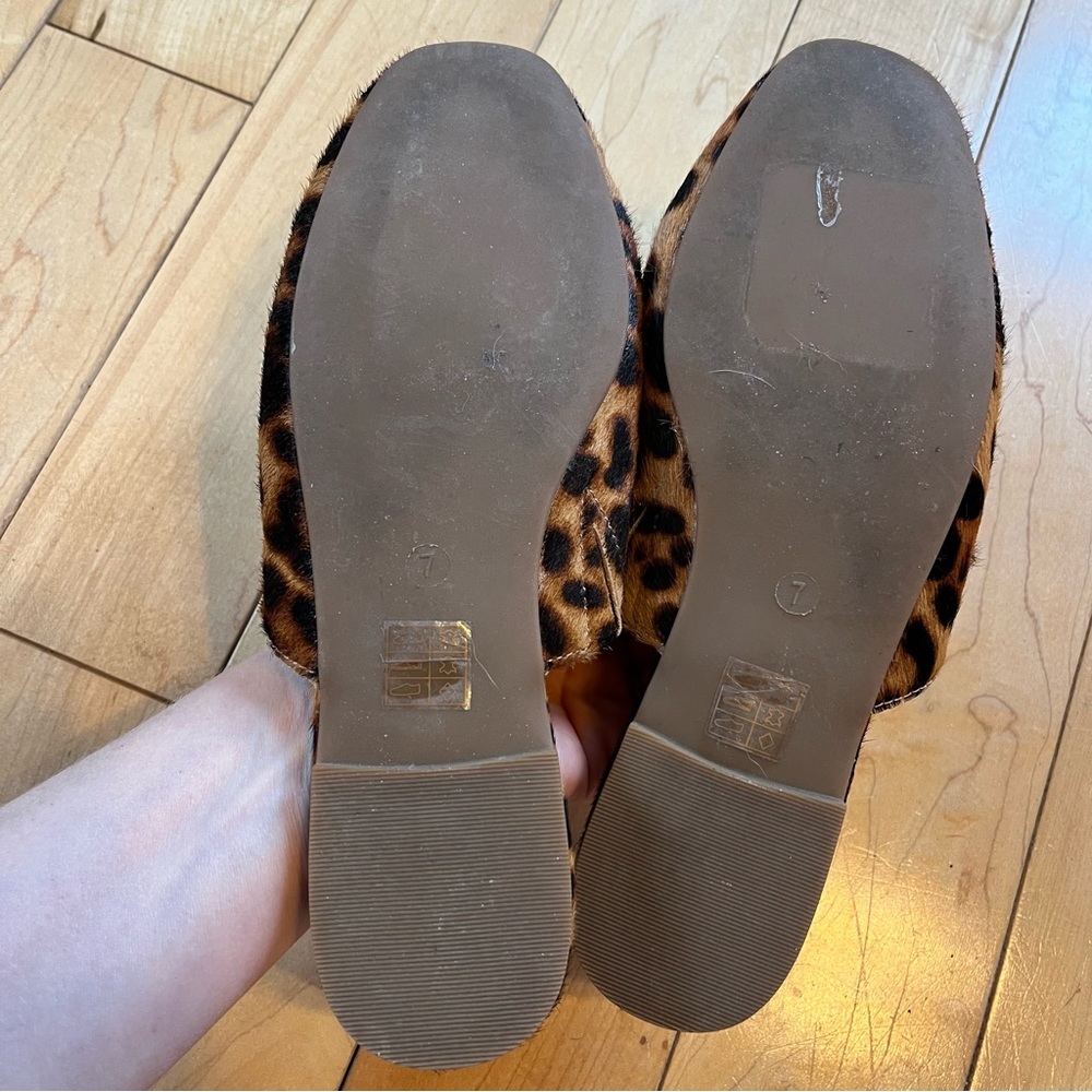Madewell Leopard Print Calf Hair Slip on Mules size seven - Picture 5 of 7